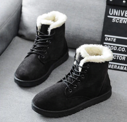 Women boots 2019 winter snow boots female boots Duantong warm lace flat with women shoes tide shoes F031 hot sale