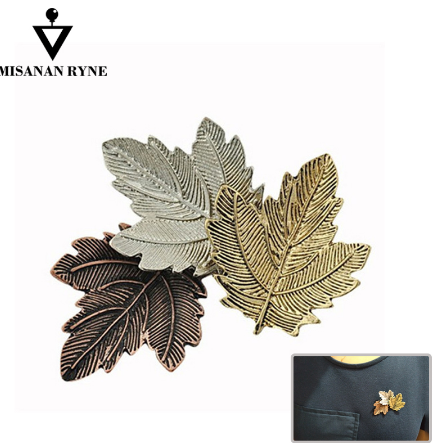 MISANANRYNE Vintage Broches Mujer Pin Leaf Brooch Gold Color Brooches Pins Exquisite Collar For Women Dance Party Accessories